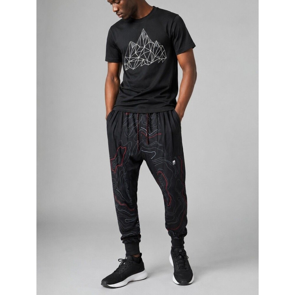 Star Wars Galaxy's Edge Batuu Planet Map Topographic Print Jogger Track Pants L